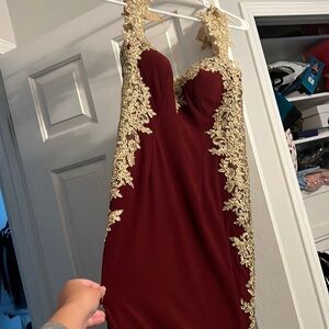 Maroon sequin dress